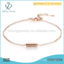 Fashion wisdom charm ankle jewelry,titanium steel ball chain ankle bracelet